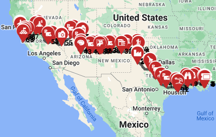 Majestic Motorhome Route Plan from New Orleans to San Francisco